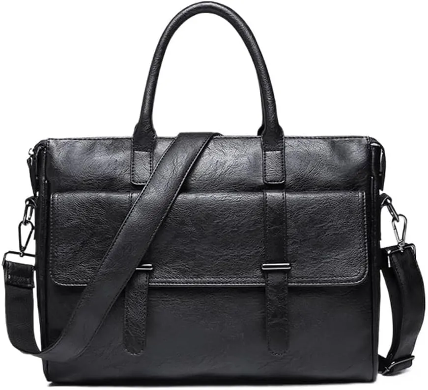 Men's Business Travel Briefcase Laptop Bag Leather Handmade Messenger Bags Vintage Waterproof For Office College