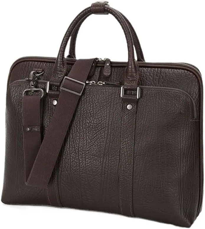 Men's Leather Messenger Bag 15.6 Inch Waterproof Vintage Briefcase Business Travel Satchel Computer For Leisure