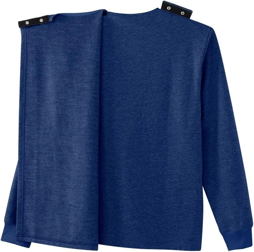 Mens Open-Back Adaptive Soft Fleece Cardigan