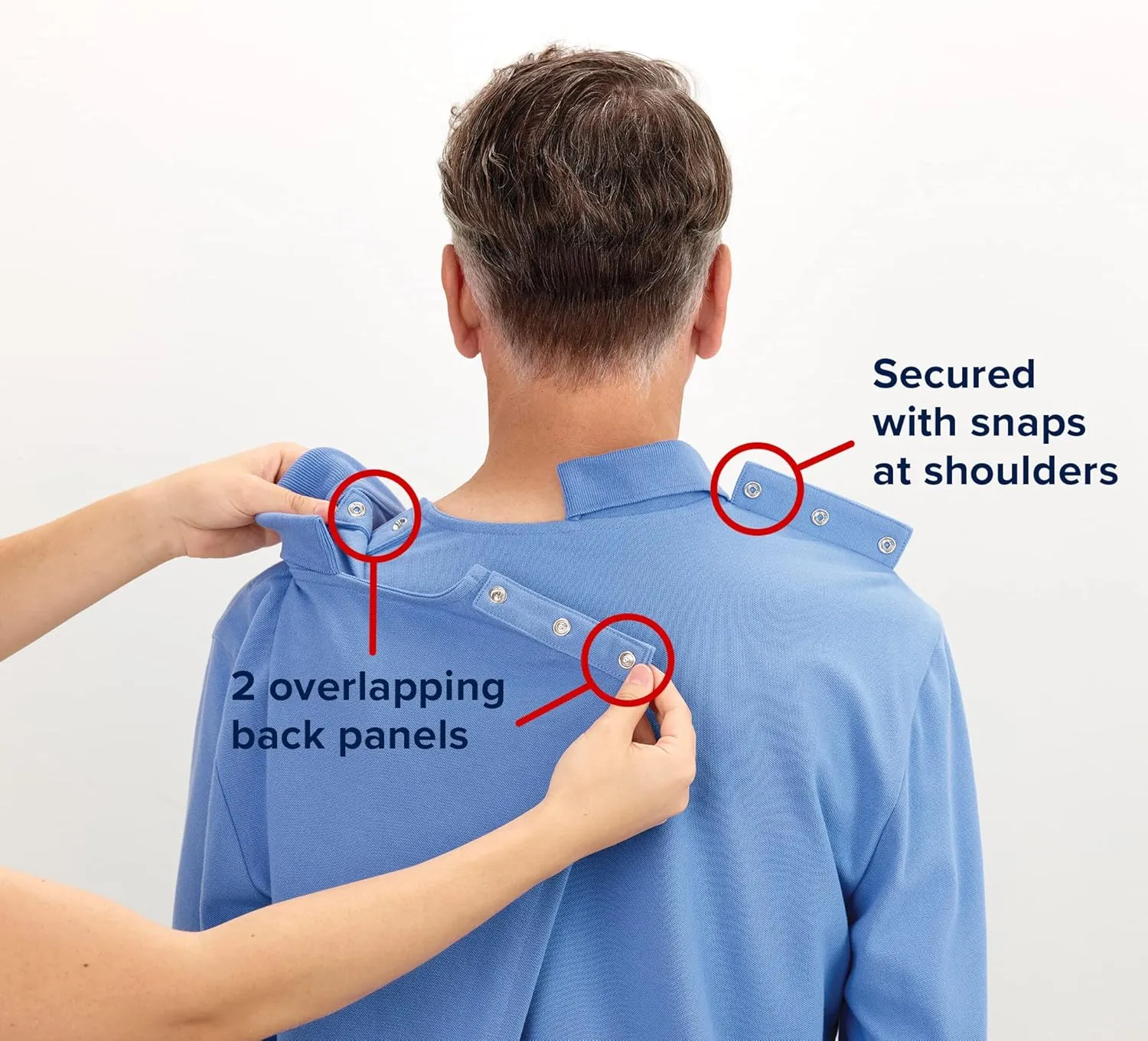 Mens Open-Back Adaptive Soft Fleece Cardigan