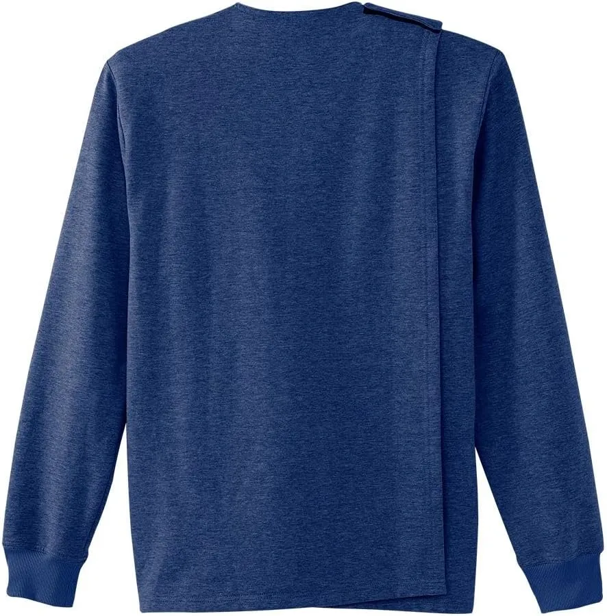 Mens Open-Back Adaptive Soft Fleece Cardigan
