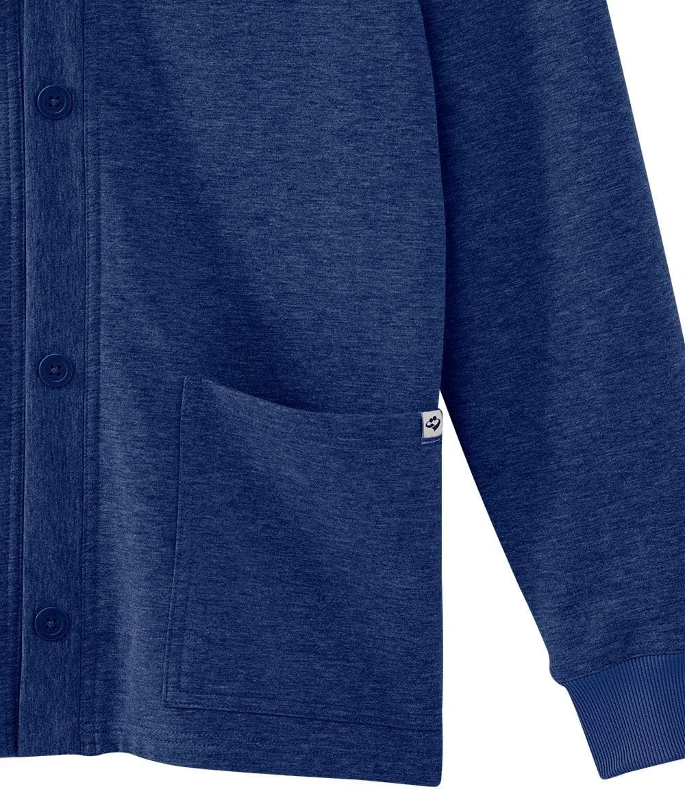 Mens Open-Back Adaptive Soft Fleece Cardigan