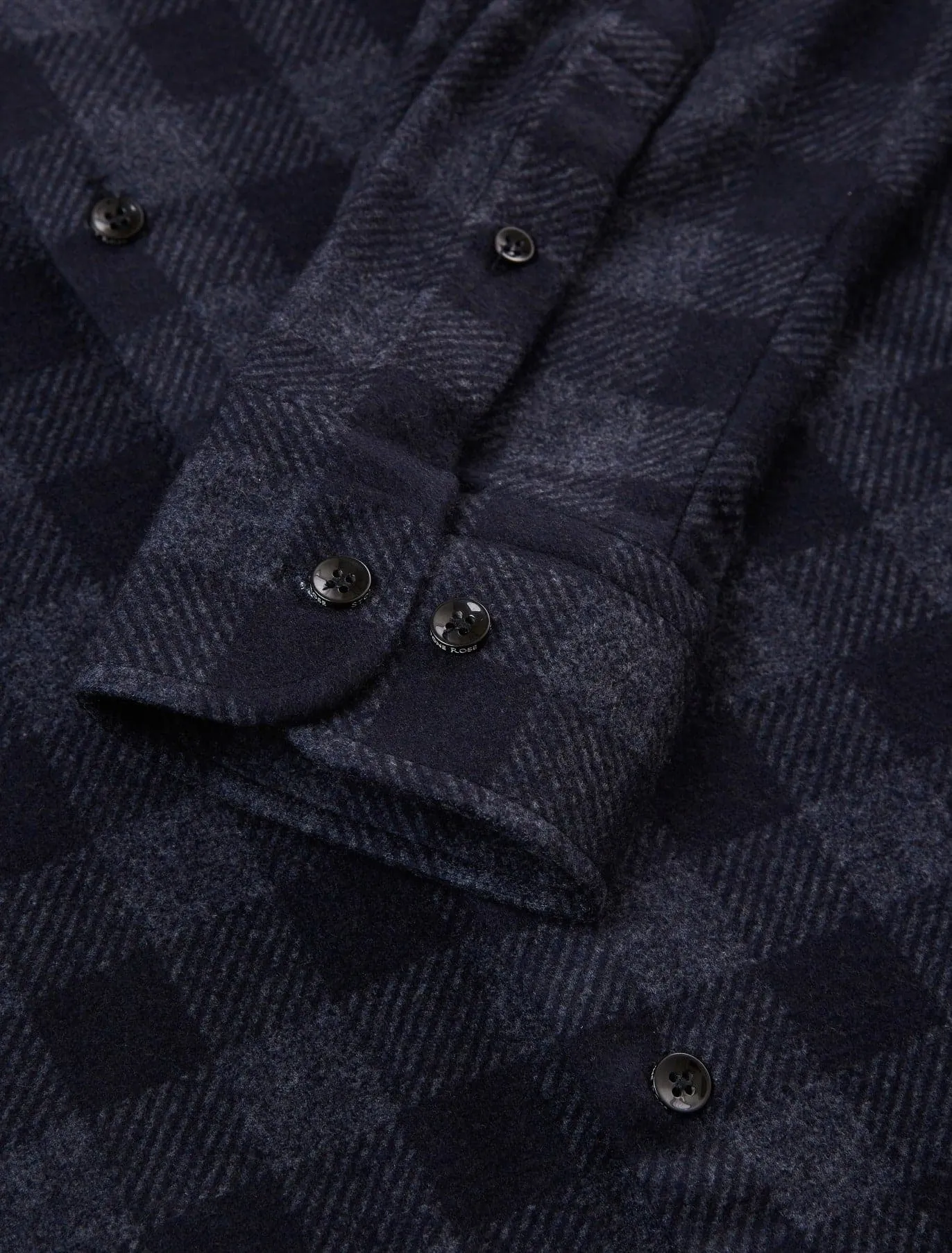 Navy T-Series  Jersey Long Sleeve Fleece Check Shirt