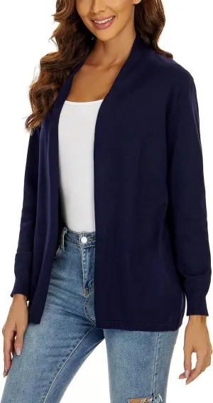 Satuun Women's Casual Open Front Lightweight Cardigan Long Sleeve Breathable Soft Drape Duster