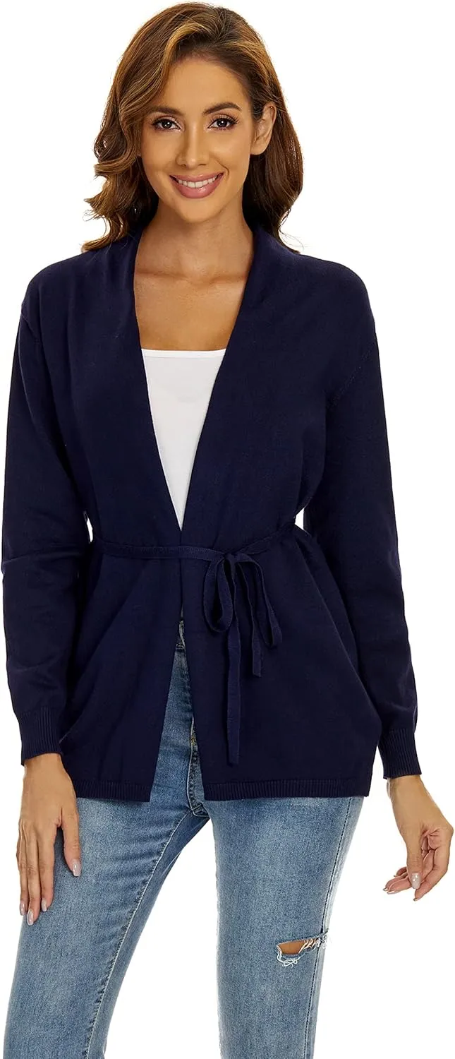Satuun Women's Casual Open Front Lightweight Cardigan Long Sleeve Breathable Soft Drape Duster