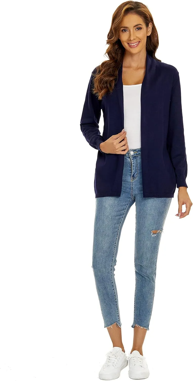 Satuun Women's Casual Open Front Lightweight Cardigan Long Sleeve Breathable Soft Drape Duster