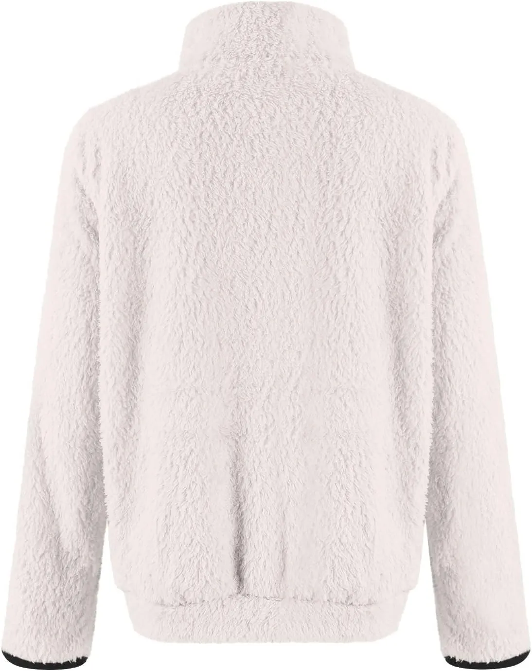 Sherpa 1/4 Zip Pullover Women Fleece Quarter Zip Sweatshirts Lightweight Casual Fluffy Sweaters Fall Winter Clothes