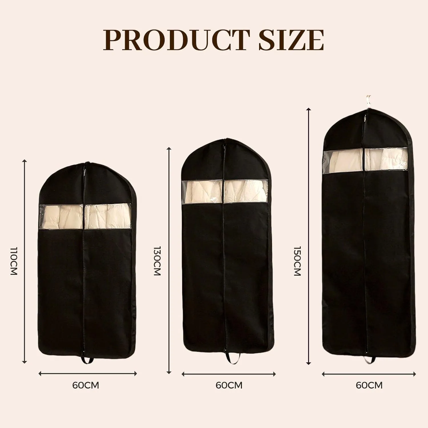 Space Saving Garment Bags for Travel, Hanging Clothes Travel Bag with Compression Zipper, Suit for Closet Travel, Garment Bags for Hanging Clothes, Wedding Dress Garment Bag, Foldable Storage (M)