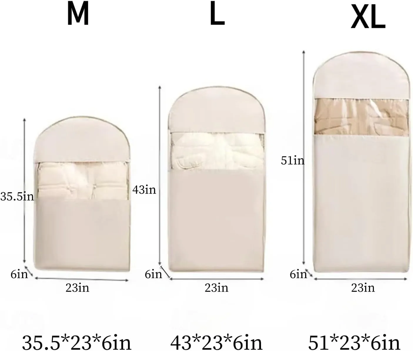 Space Saving Hanging Garment Bag With Self Compression Zipper,Garment Bags for Travel,Dust Cover for Coats Down Jackets, Closet Clothes Organizer with Clear Window (Pink, M*2pcs)