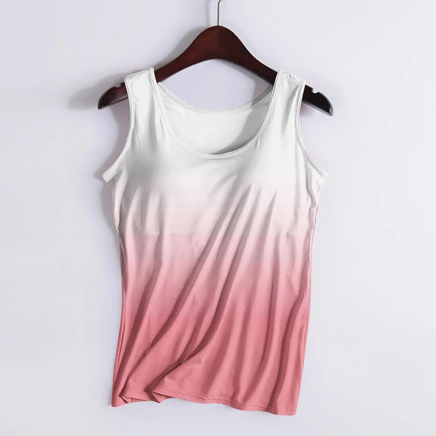 Tank Top with Built in Bra for Women 2025 Summer Lightweight Sleeveless Shirts Casual Basic Camisole Undershirts