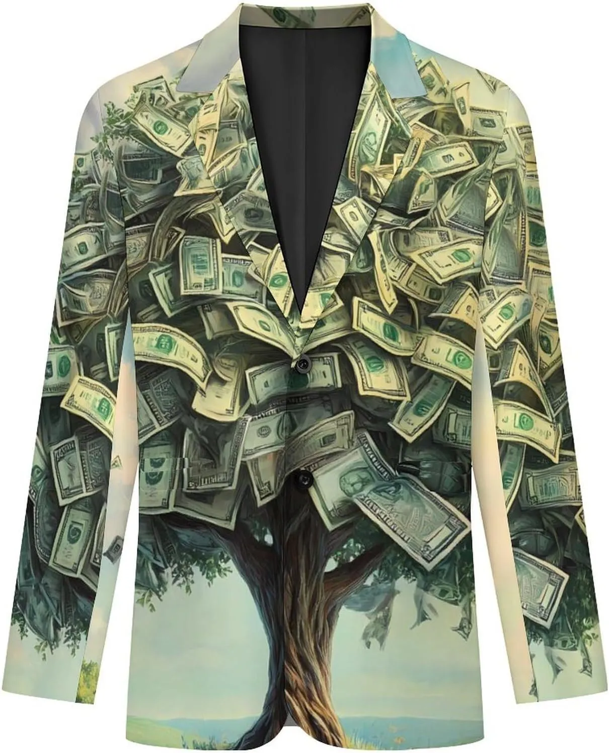 Tree Money Casual Men's Blazers Two Button Lapel Suits Jacket Lightweight Sport Coats