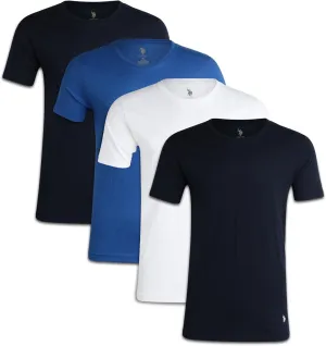 U.S. Polo Assn. Men's Undershirt - 4 Pack Lightweight 100% Cotton Classic Crewneck T-Shirts for Men (Sizes: S-XL)