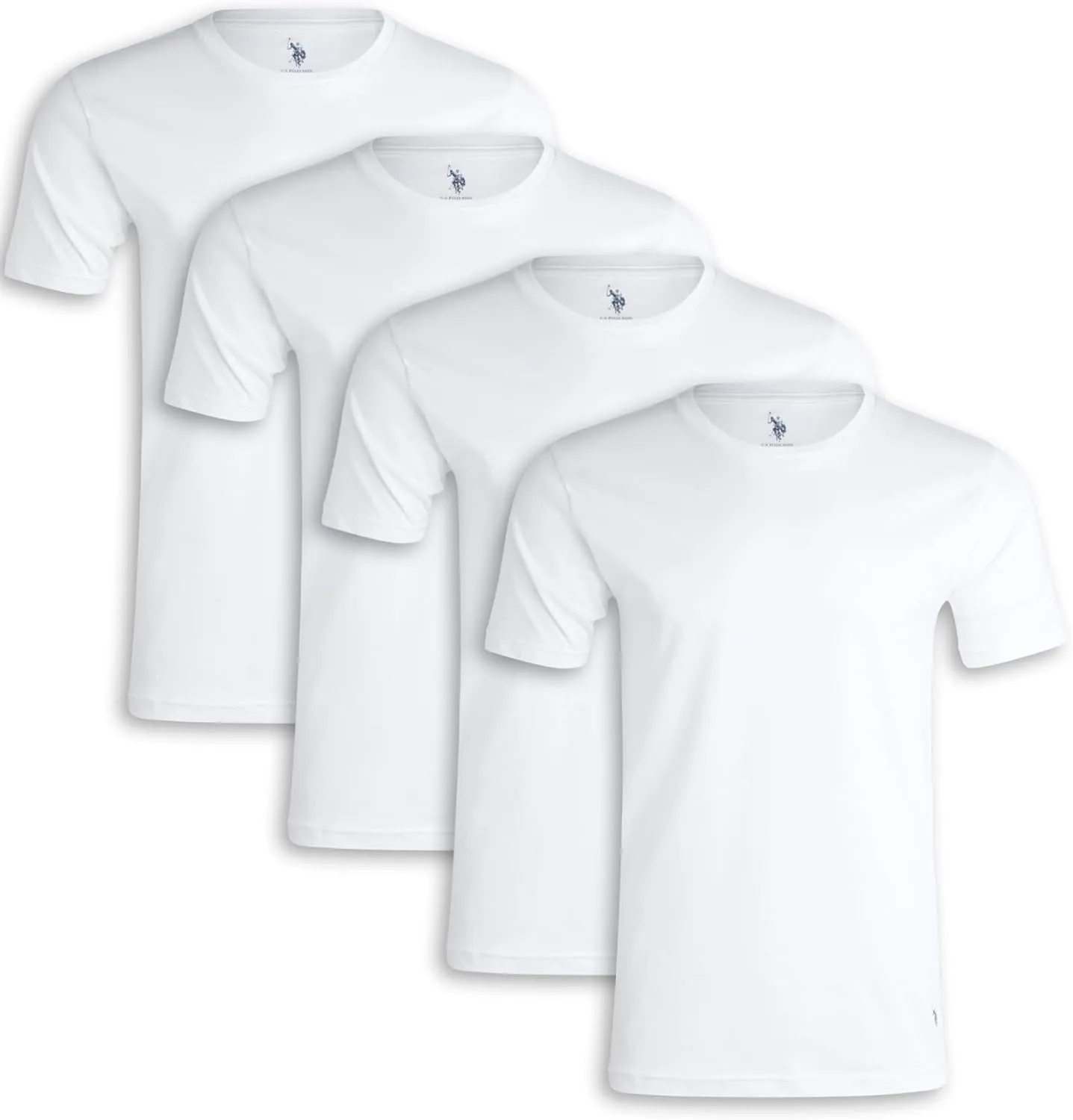U.S. Polo Assn. Men's Undershirt - 4 Pack Lightweight 100% Cotton Classic Crewneck T-Shirts for Men (Sizes: S-XL)