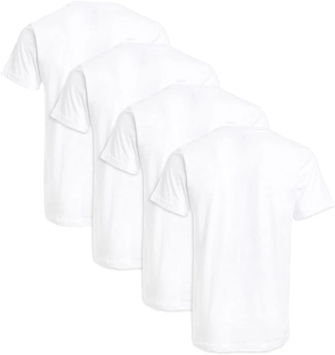 U.S. Polo Assn. Men's Undershirt - 4 Pack Lightweight 100% Cotton Classic Crewneck T-Shirts for Men (Sizes: S-XL)