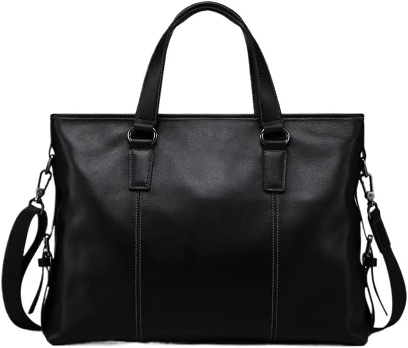 Vintage Leather Briefcase for Men 14 Inch Laptop Waterproof Business Travel Messenger Bag Vacation Office Work