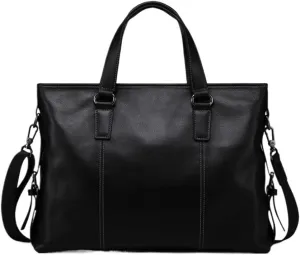 Vintage Leather Briefcase for Men 14 Inch Laptop Waterproof Business Travel Messenger Bag Vacation Office Work