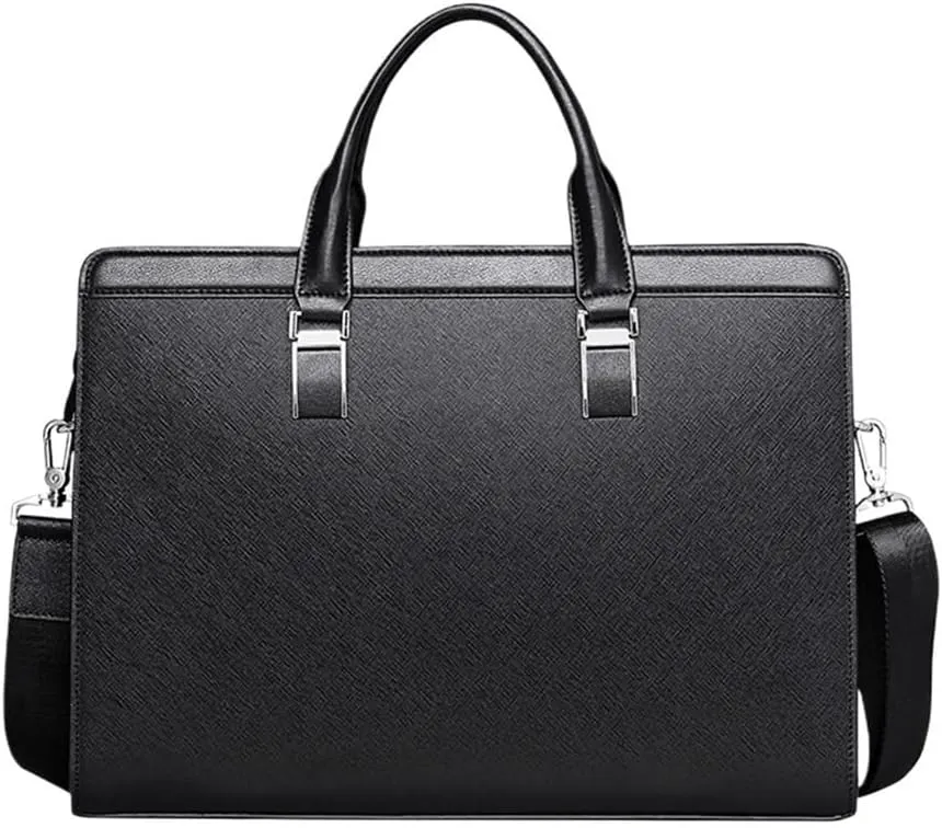 Vintage Leather Messenger Bag for Men 14 Inch Laptop Waterproof Business Travel Vacation Office Briefcase