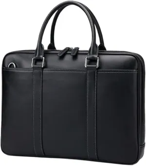 Vintage Leather Messenger Bag Waterproof Business Travel Briefcase for Men Vacation Office Work Laptop With Multiple