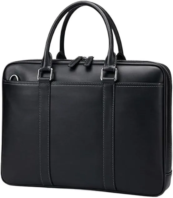 Vintage Leather Messenger Bag Waterproof Business Travel Briefcase for Men Vacation Office Work Laptop With Multiple