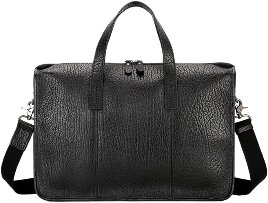 Water Resistant Laptop Bag Leather Satchel Retro Shoulder Business Computer 14 Inch Design For Office Travel College