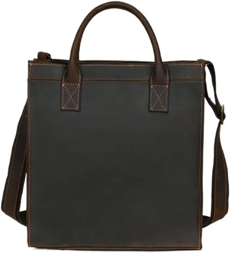 Waterproof Leather Business Travel Bag Men Vintage Messenger Briefcase Vacation Office Hand Carry on Commuter