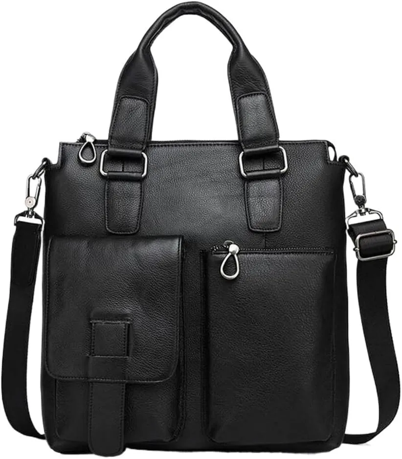 Waterproof Vintage Travel Vacation Commuter Laptop Bag Mens Messenger Leather Briefcase Business Weekender
