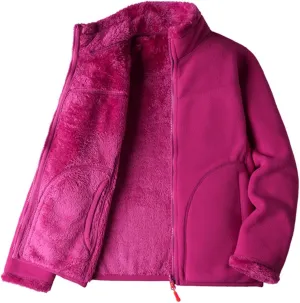Winter Coats for Women Casual Fashion Comfortable Loose Warm Plus Velvet Double Sided Stand Collar Fleece Jacket