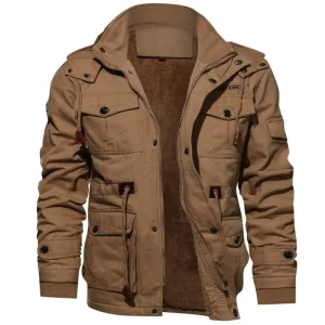 Winter Military Jacket Men Casual Thick Thermal Coat Army Pilot Jackets Air Force Cargo Outwear Fleece Hooded Jacket 4XL Clothes