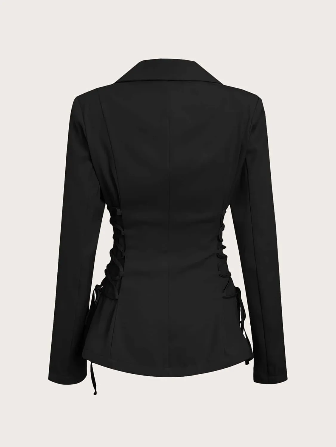 womens blazers dressy casual Lace Up Side Solid Blazer