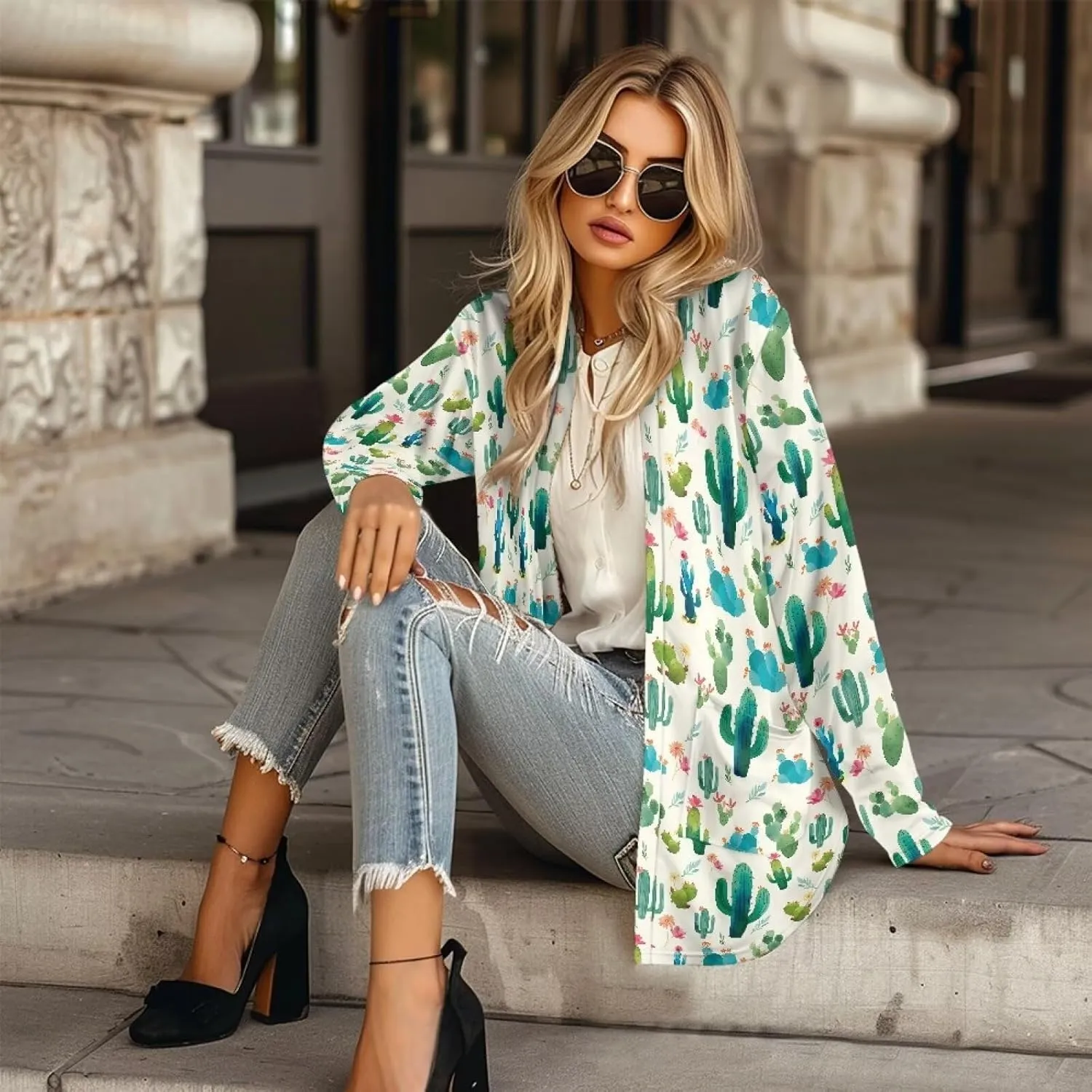 Womens Cardigans Lightweight Open Front Cardigans Soft Long Sleeve Outwear Casual Loose Jacket Coat Fall Outfits