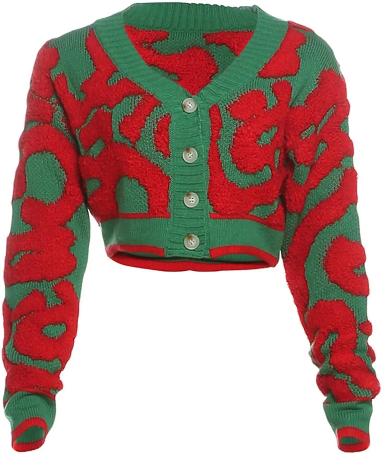 Womens Cute Button Up Cardigans Long Sleeve Open Front Cable Knit Color Block Short Cardigans Sweaters Outerwear Coats