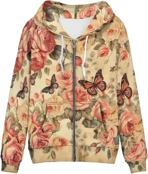 Womens Hoodies Zip Up Lightweight Long Sleeve Thin Hooded Sweathsirt Trendy Jacket