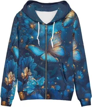 Womens Hoodies Zip Up Lightweight Long Sleeve Thin Hooded Sweathsirt Trendy Jacket