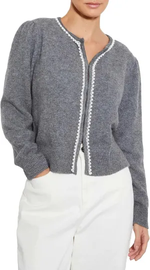 Women's Pearls Baded Sweater Cardigans Open Front Long Sleeve Knit Cardigans Trendy Spring Coats