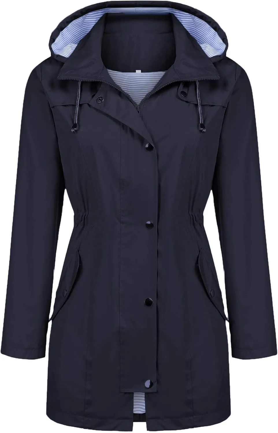 Women's Raincoats Windbreaker Rain Jacket Waterproof Lightweight Outdoor Hooded Trench Coats S-XXL
