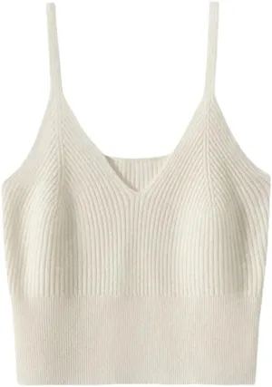 Women's Soft Fluffy Knitted Camisole Vest Solid Color Thermal Base Layer Small Top Camis