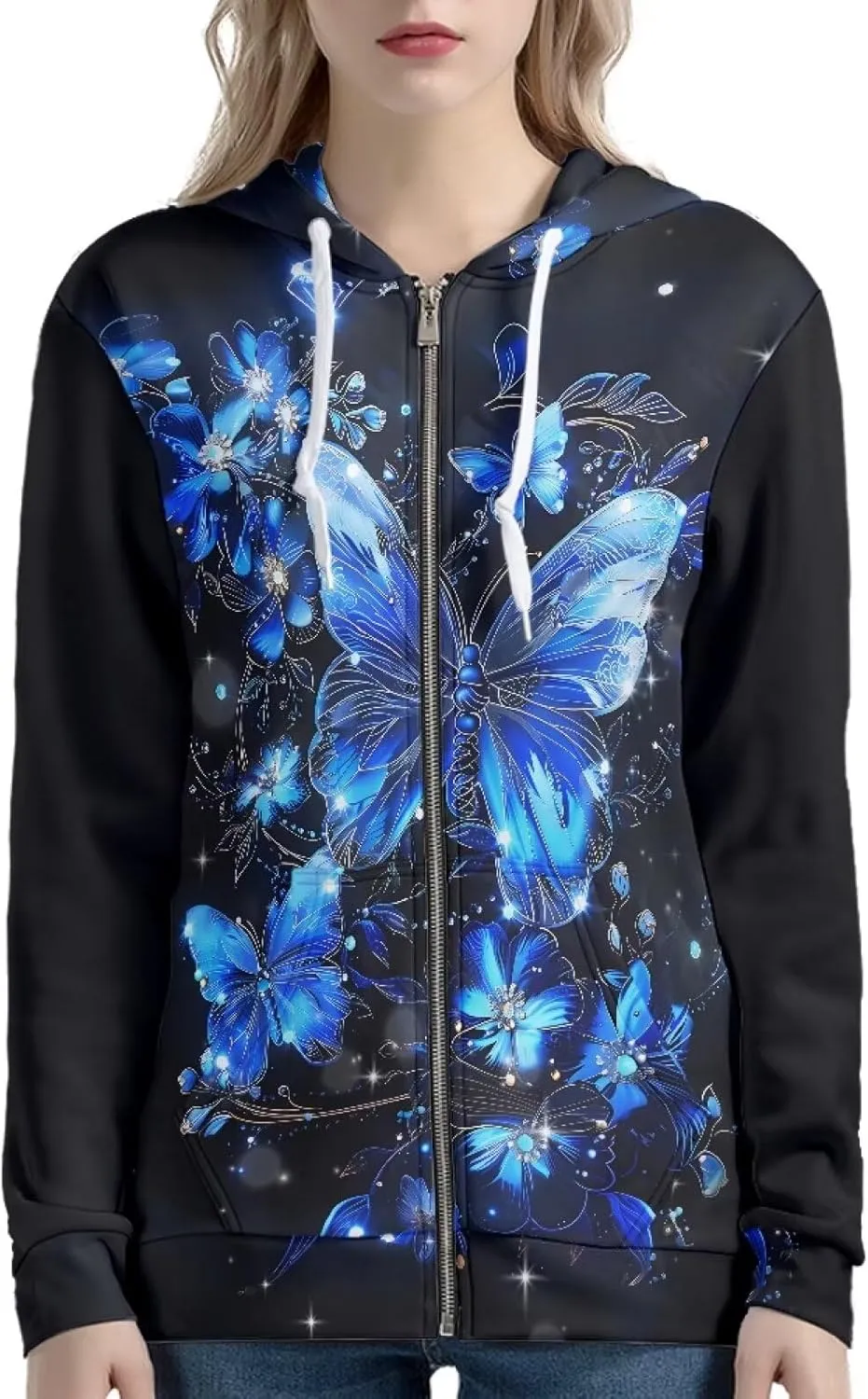 Women's Zip Up Hoodies Lightweight Sweatshirts with Pockets Trendy Outfit for Teen Girls