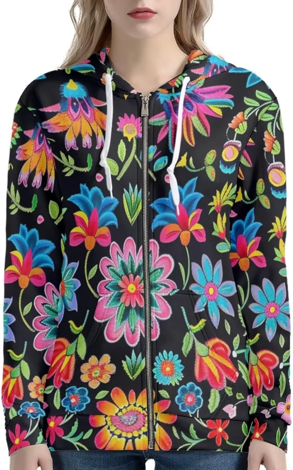 Women's Zip Up Hoodies Lightweight Sweatshirts with Pockets Trendy Outfit for Teen Girls