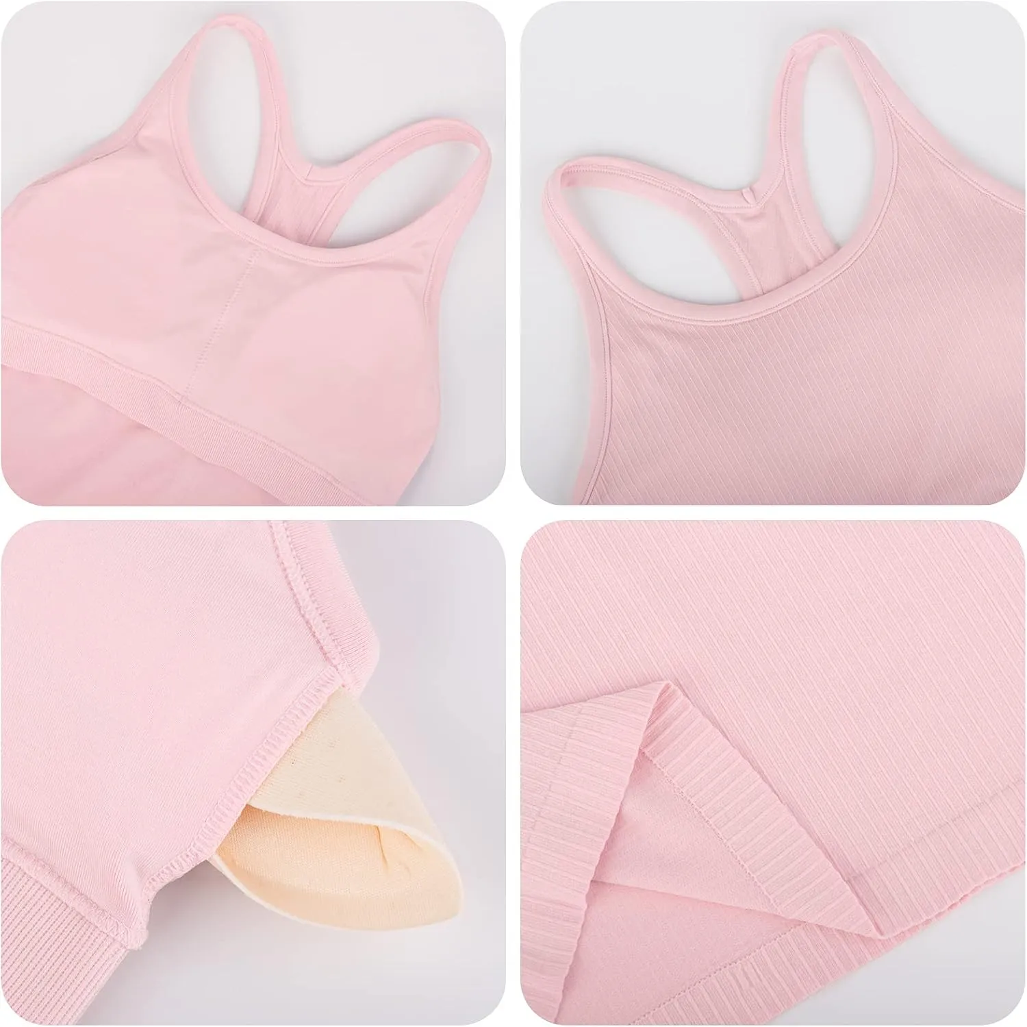 Yoga Racerback Tank Top for Women with Built in Bra,Women's Padded Sports Bra Fitness Workout Running Shirts