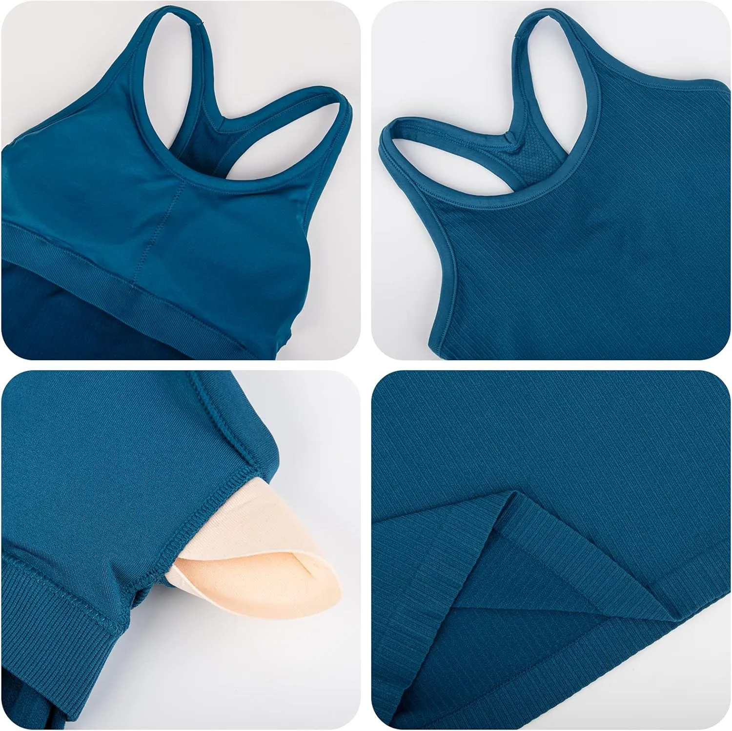 Yoga Racerback Tank Top for Women with Built in Bra,Women's Padded Sports Bra Fitness Workout Running Shirts