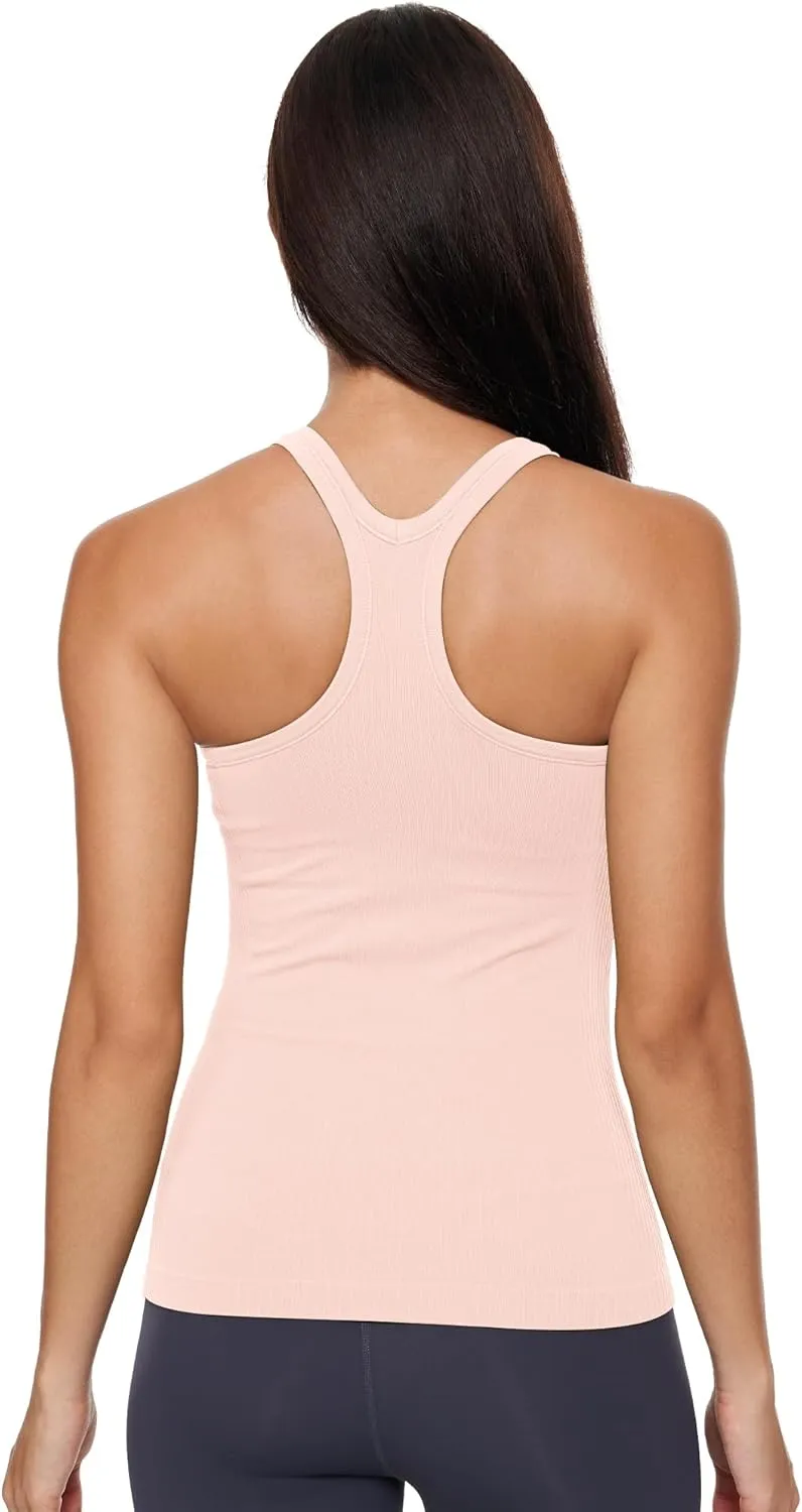 Yoga Racerback Tank Top for Women with Built in Bra,Women's Padded Sports Bra Fitness Workout Running Shirts